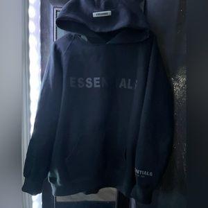 All black essentials fear of god hoodie